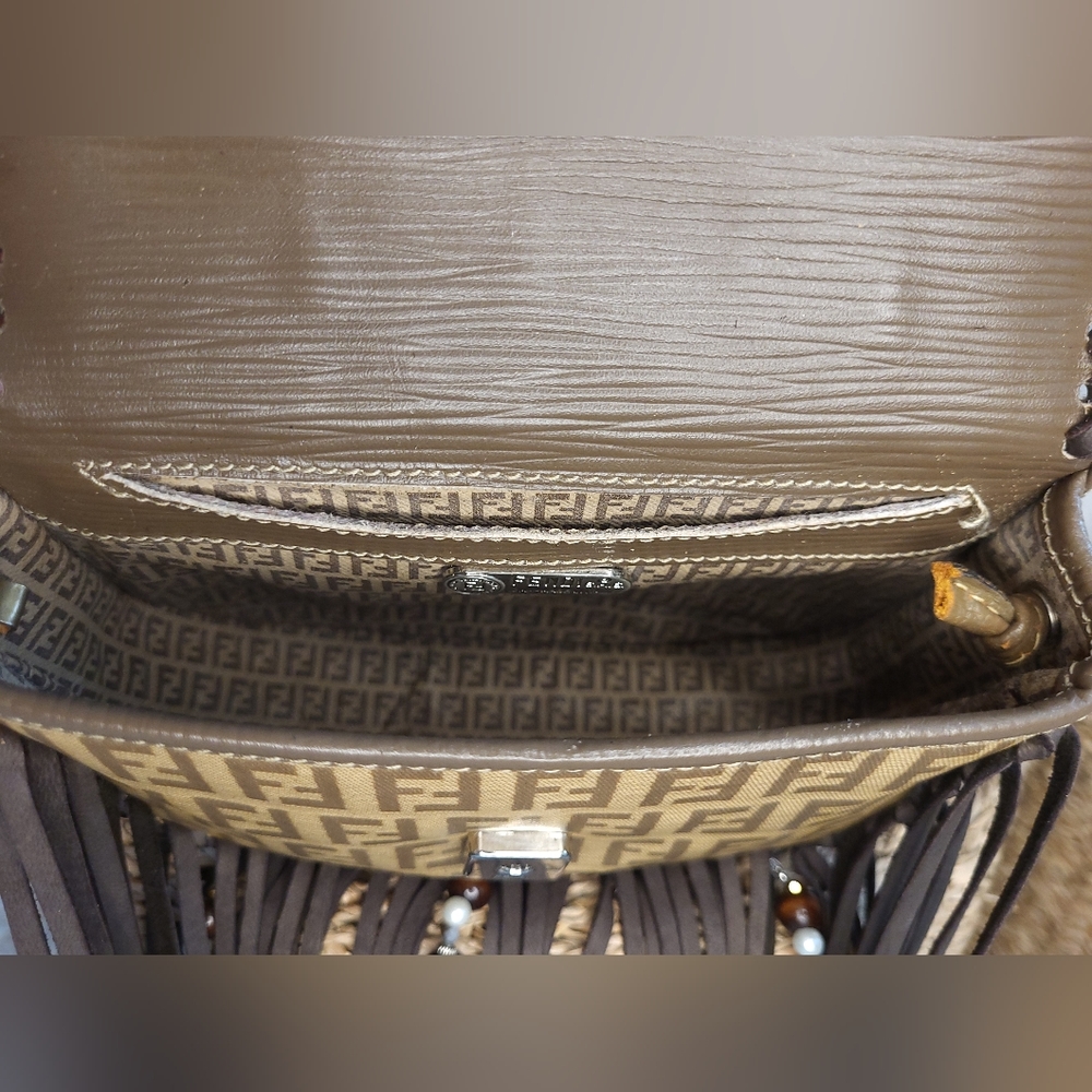 🔥SOLD🔥Authentic Fendi Boho Fringe Handbag louis vuitton boho bag - Picture 8 of 16